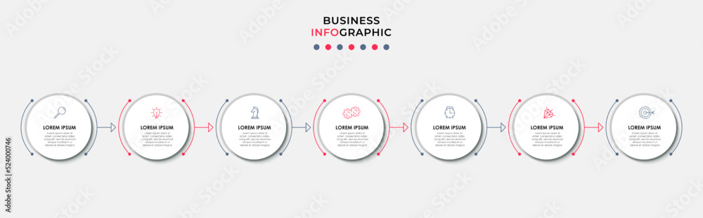 Business Infographic design template Vector with icons and 7 options or steps. Can be used for process diagram, presentations, workflow layout, banner, flow chart, info graph Business Infographic design template Vector with icons and 7 options or steps. Can be used for process diagram, presentations, workflow layout, banner, flow chart, info graph