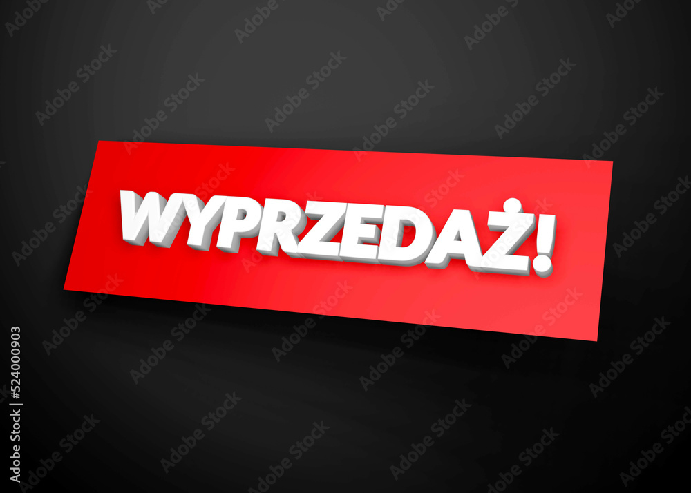 Fototapeta premium Wyprzedaż napis