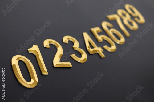 Numbers on a black background