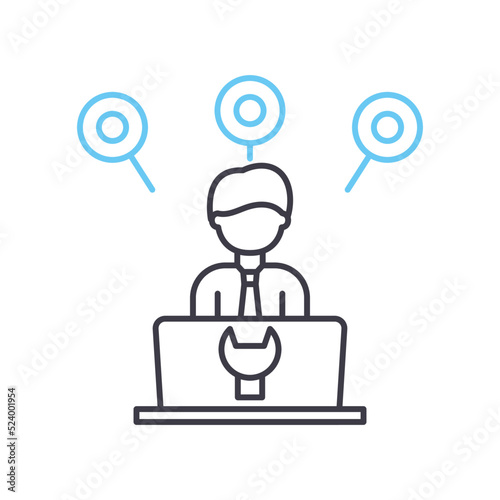 outsourcing line icon, outline symbol, vector illustration, concept sign