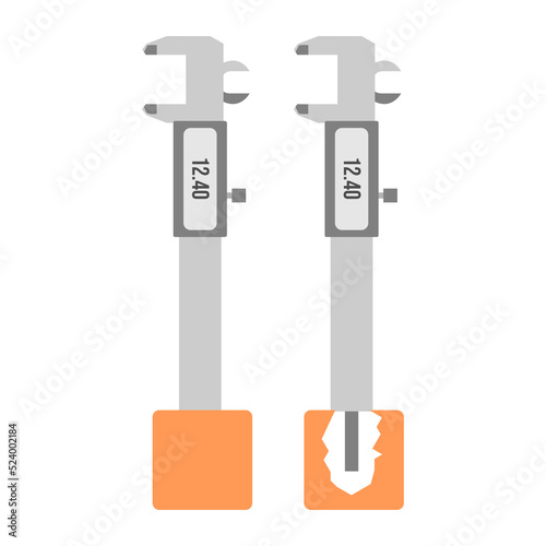 Digital vernier caliper measure depth of pipe 