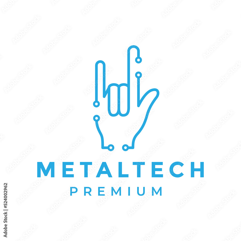 metal tech logo design vector graphic illustration metal tech logo design vector graphic illustration