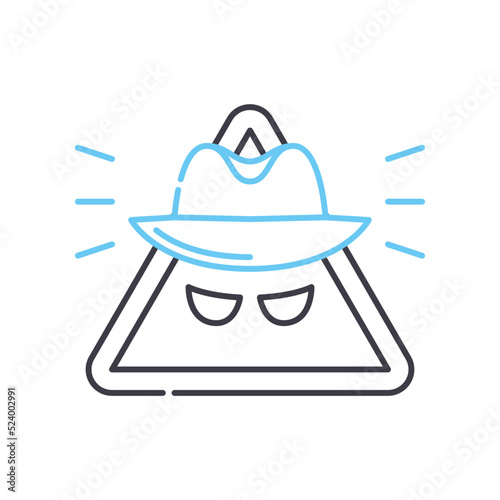 spyware program line icon, outline symbol, vector illustration, concept sign