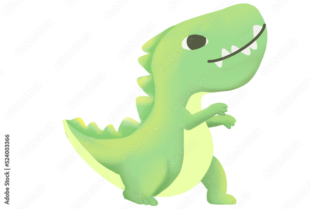Naklejka premium Cute Dinosaur T-Rex illustion clipart.