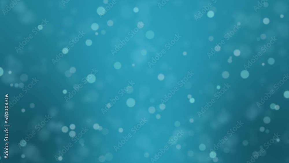 Animated dark turquoise blue bokeh background with glowing light particles. Animated dark turquoise blue bokeh background with glowing light particles.