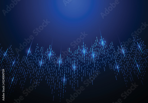 Big data visualization. Abstract technology innovation communication concept digital blue design background. Vector illustration