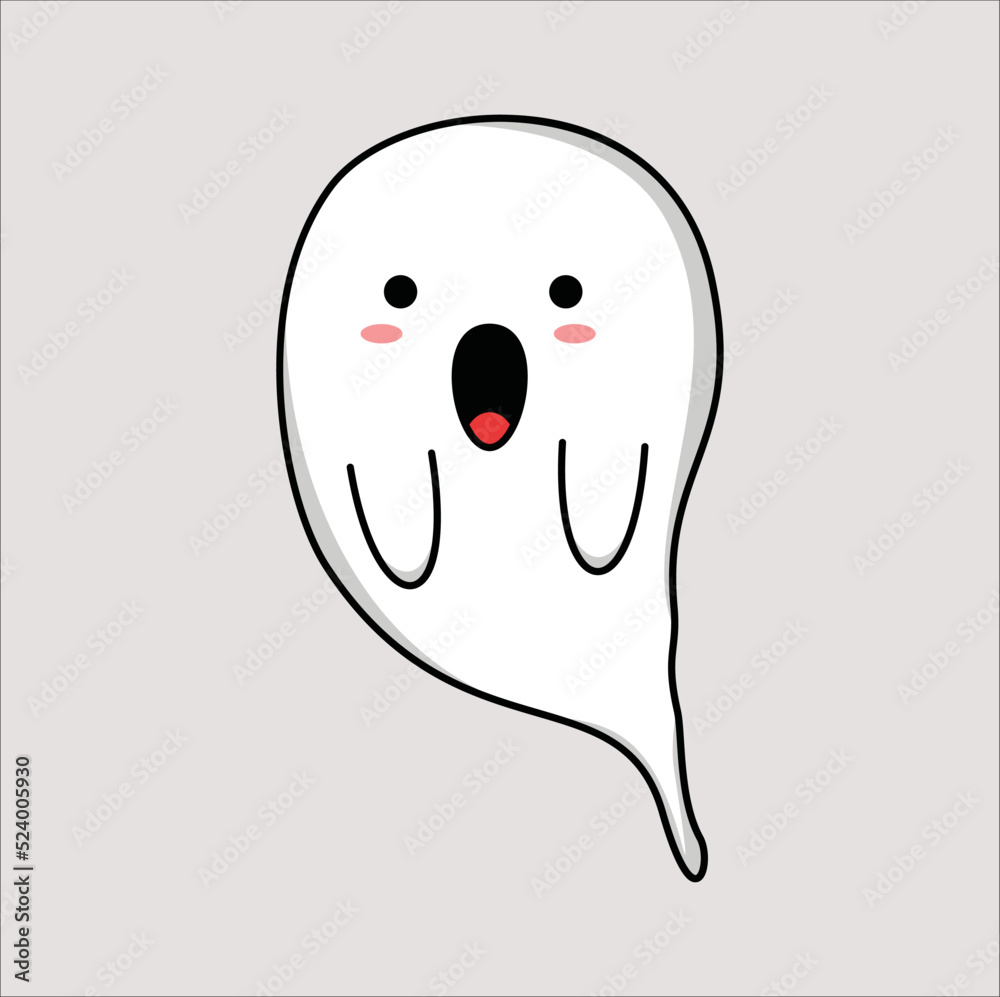kawaii cute ghost mascot vector design illustration line art kawaii cute ghost mascot vector design illustration line art