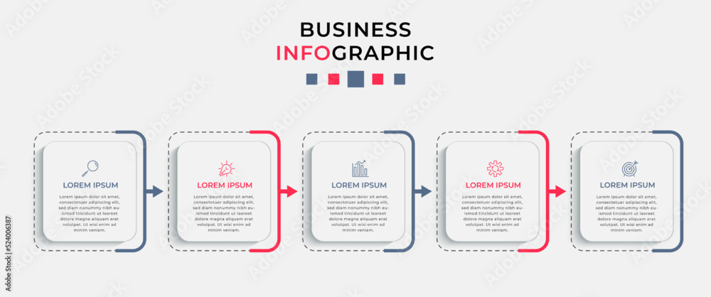 Vector Infographic design business template with icons and 5 options or steps. Can be used for process diagram, presentations, workflow layout, banner, flow chart, info graph Vector Infographic design business template with icons and 5 options or steps. Can be used for process diagram, presentations, workflow layout, banner, flow chart, info graph