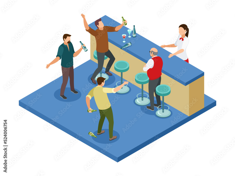 Alcoholism Isometric Composition Alcoholism Isometric Composition