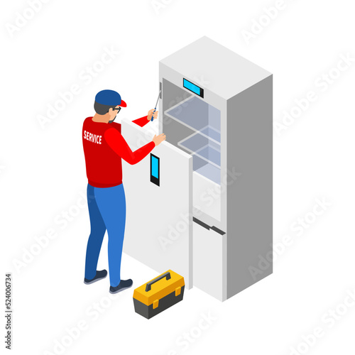 Isometric Serviceman Illustration