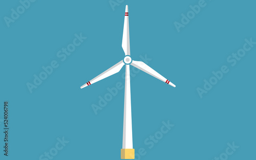 Single wind turbine icon vector