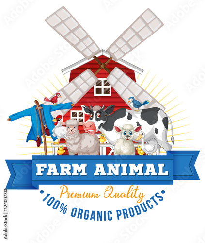 Logo design with words farm animal