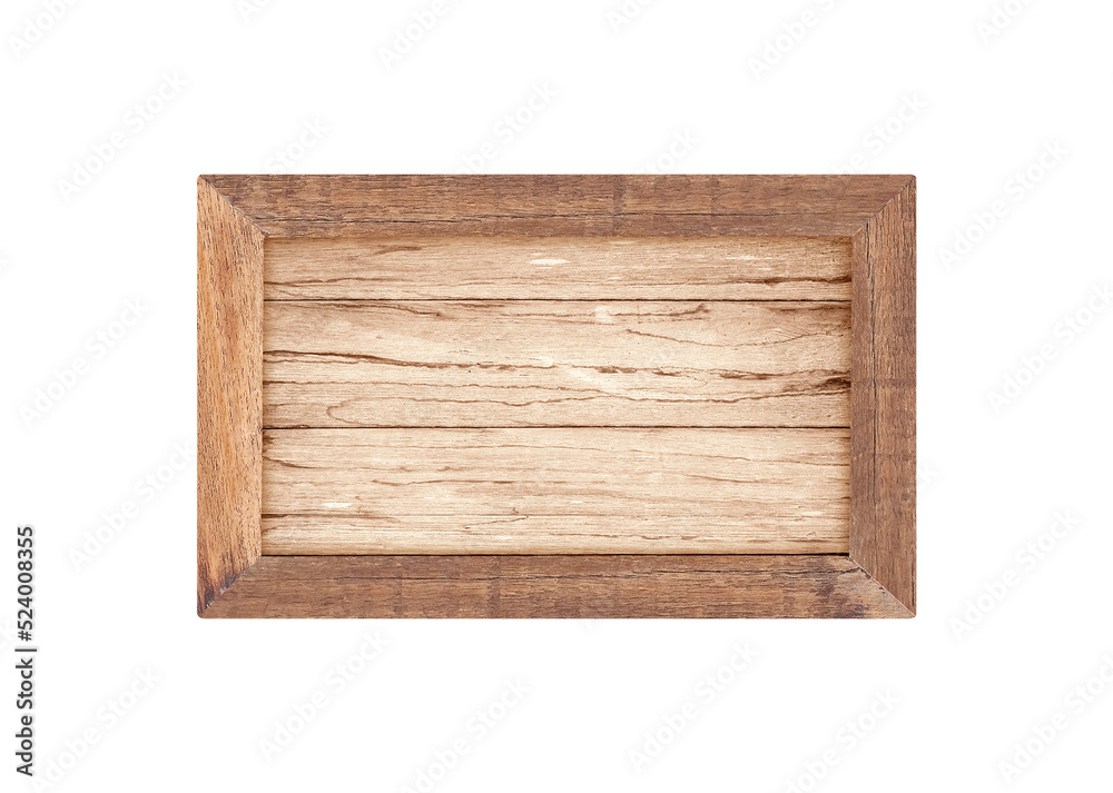 Old Wooden frame isolated on white with clipping path include.