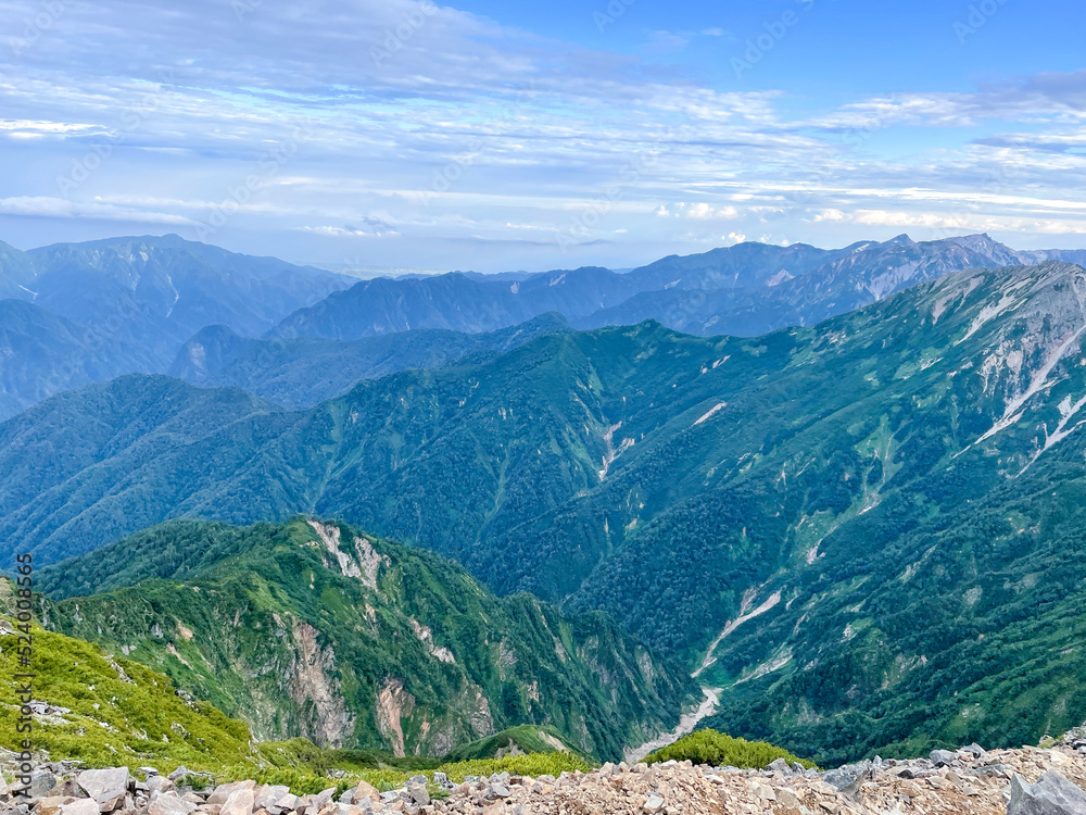 Naklejka premium 鹿島槍ヶ岳 登山道