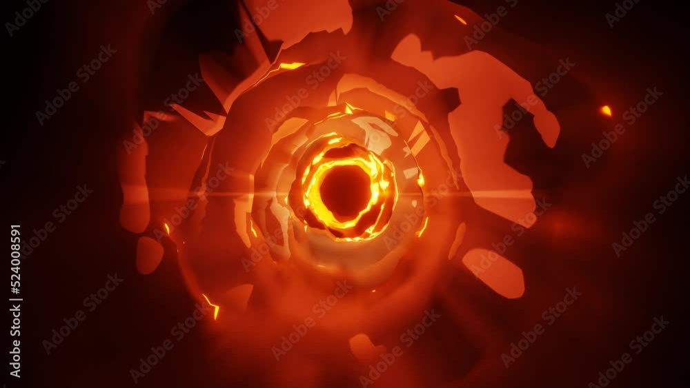 Abstract Fire Whirl Background loop animation flame vj in hell sun