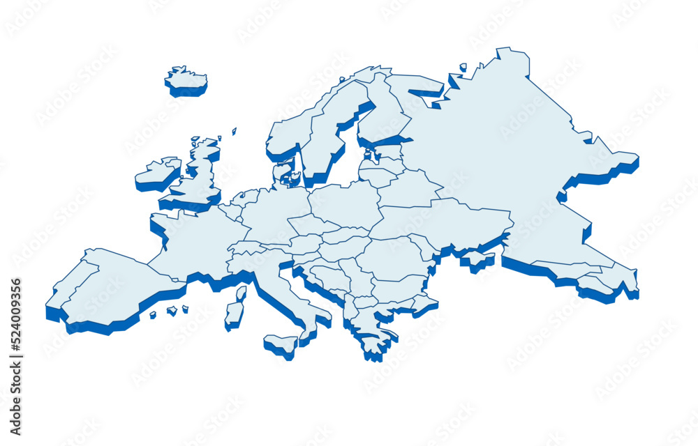 Obraz premium Mappa degli stati dell'unione europea. Cartina vettoriale dei paesi UE