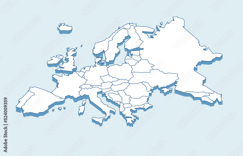 Mappa degli stati dell'unione europea. Cartina vettoriale dei paesi UE