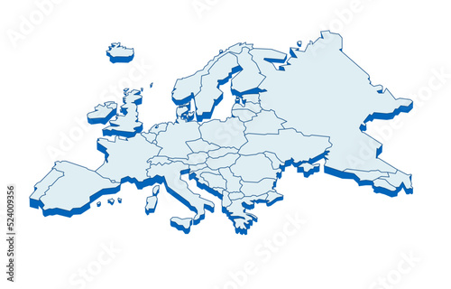 Mappa degli stati dell'unione europea. Cartina vettoriale dei paesi UE photo