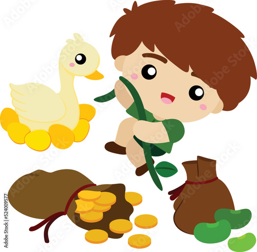 Jack and The Beanstalk Illustration Vector