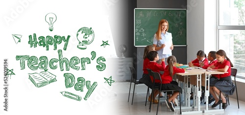 Teacher conducting lesson i...