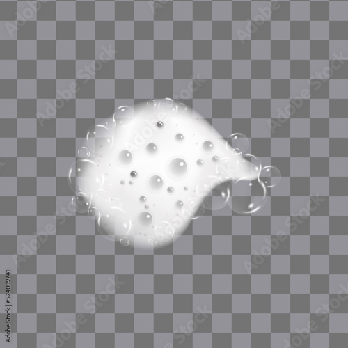 Bath foam isolated on transparent background. Shampoo bubbles texture.Sparkling shampoo and bath lather, vector illustration.