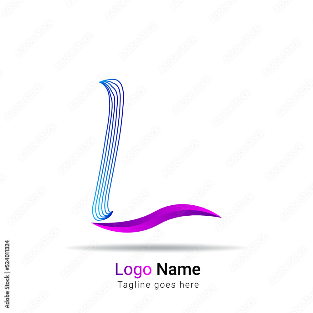 L letter logo in colorful line stroke minimal design for personal and corporate identity. Letter L abstract line vector logotype L letter logo in colorful line stroke minimal design for personal and corporate identity. Letter L abstract line vector logotype