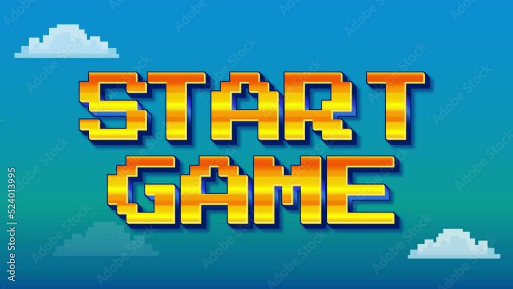 Retro Start game animation video