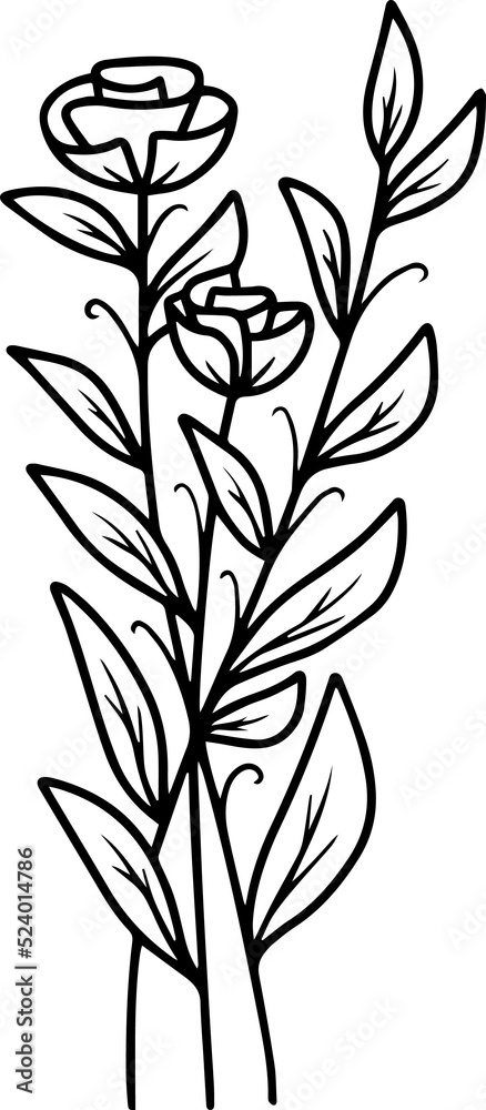Floral Element Line Art Illustration
Floral Element Line Art Illustration