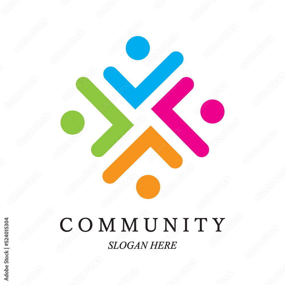 Team work logo template Concept of community friendship unity vector illustration Team work logo template Concept of community friendship unity vector illustration