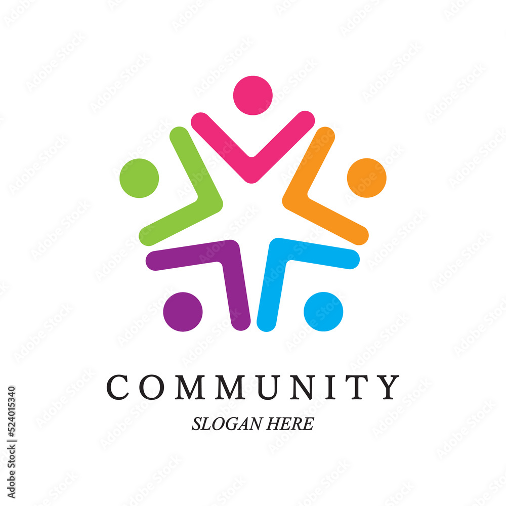 Team work logo template Concept of community friendship unity vector illustration Team work logo template Concept of community friendship unity vector illustration