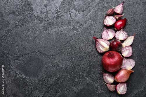 Composition with cut red on...