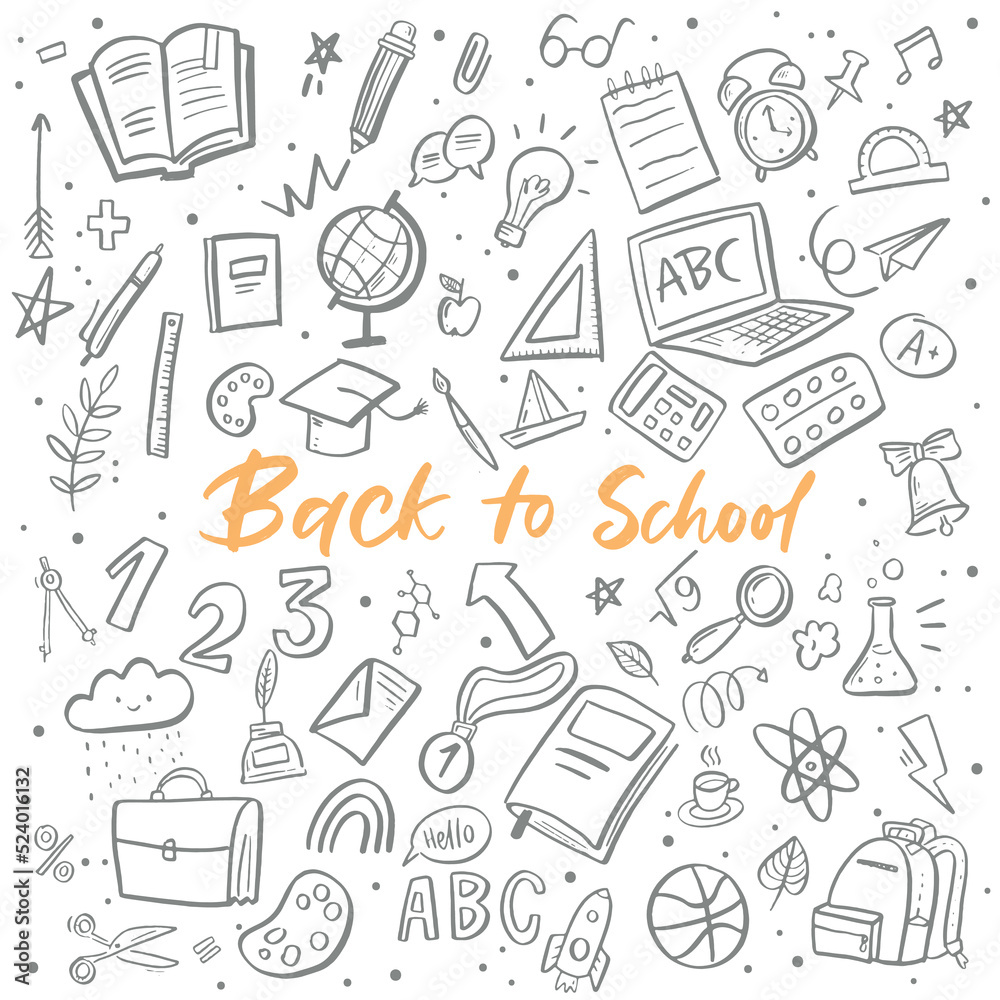Back To School. Hand lettering and doodle. Vector illustration Back To School. Hand lettering and doodle. Vector illustration