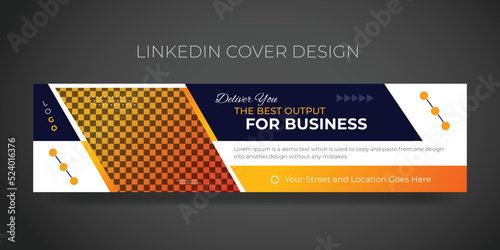 Creative professional business LinkedIn cover design or marketing conference web banner template