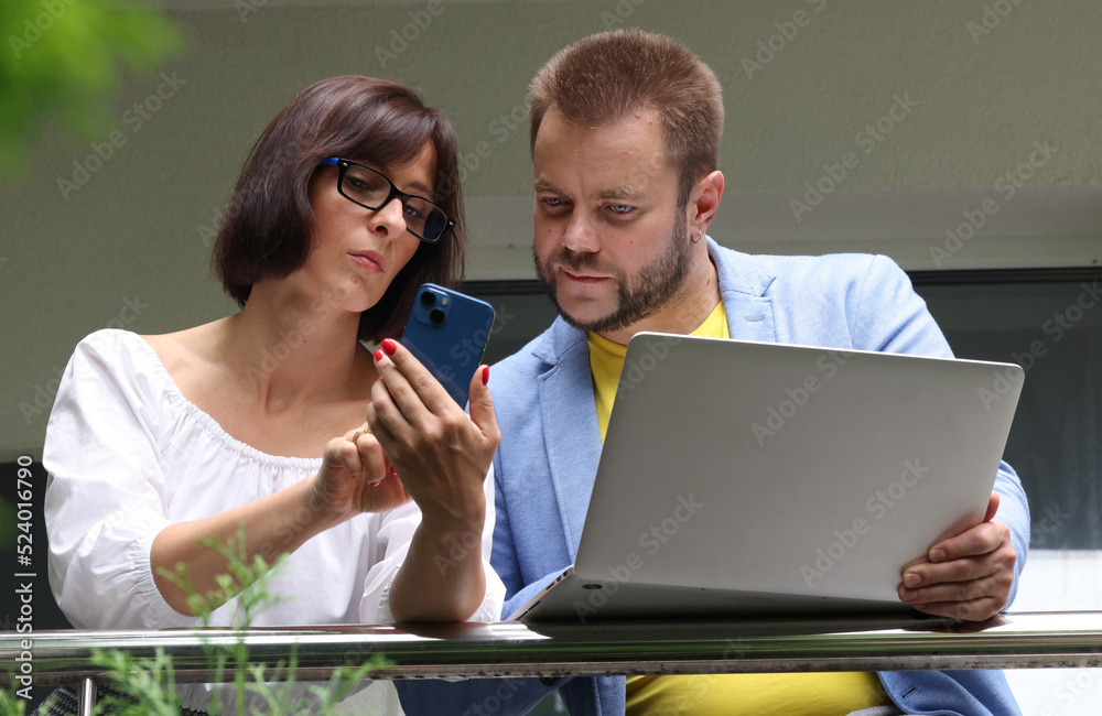 Colleagues work together, brainstorm, discuss and analyze business strategy. Young professionals, colleagues using digital tablet Colleagues work together, brainstorm, discuss and analyze business strategy. Young professionals, colleagues using digital tablet
