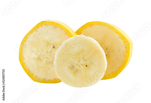 Banana slice isolated on transparent png background