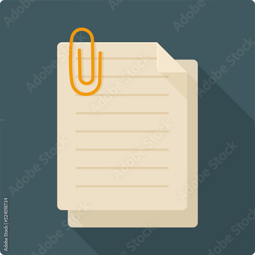 Attach files icon, flat style. Vector illustration eps 10.