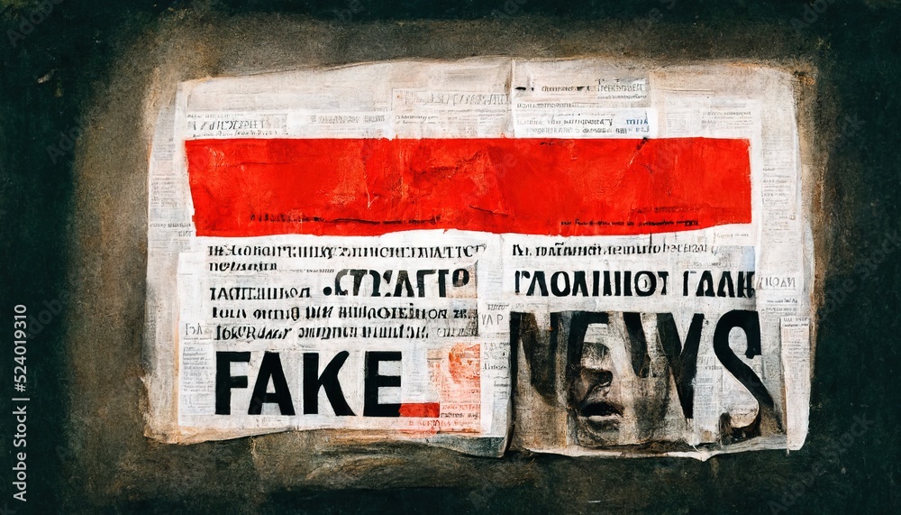 Fototapeta premium illustrative presentation of a newspaper with fake news