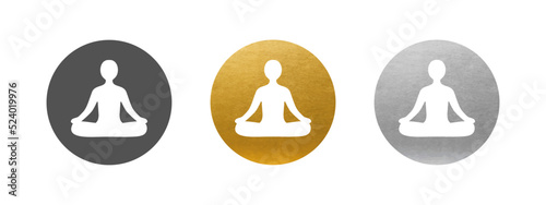 Meditation Icon - Zen - Yoga Pose - Vector Icon