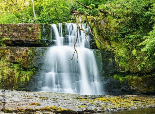 Sgwd Clun-Gwyn Waterfall, Four Waterfalls Walk, Brecon Beacons, Wales, England