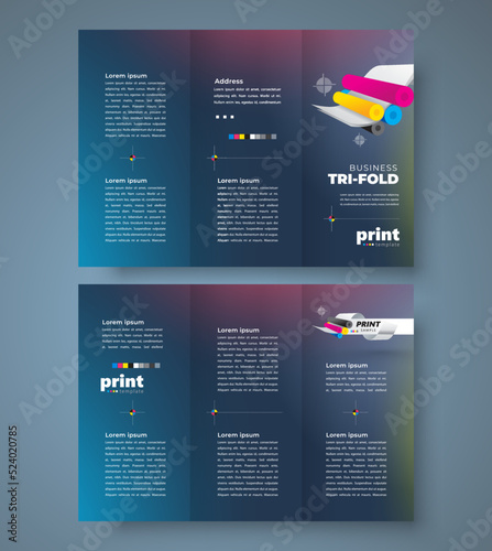 Trifold Polygraphy theme print cmyk design template cover brochure