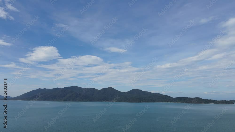 Aerial view drone shot, Cool blue skies and calm waters. Aerial view drone shot, Cool blue skies and calm waters.