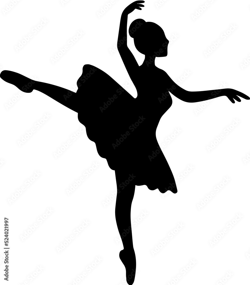 Ballerina Pose Silhouette Stock Vector Adobe Stock