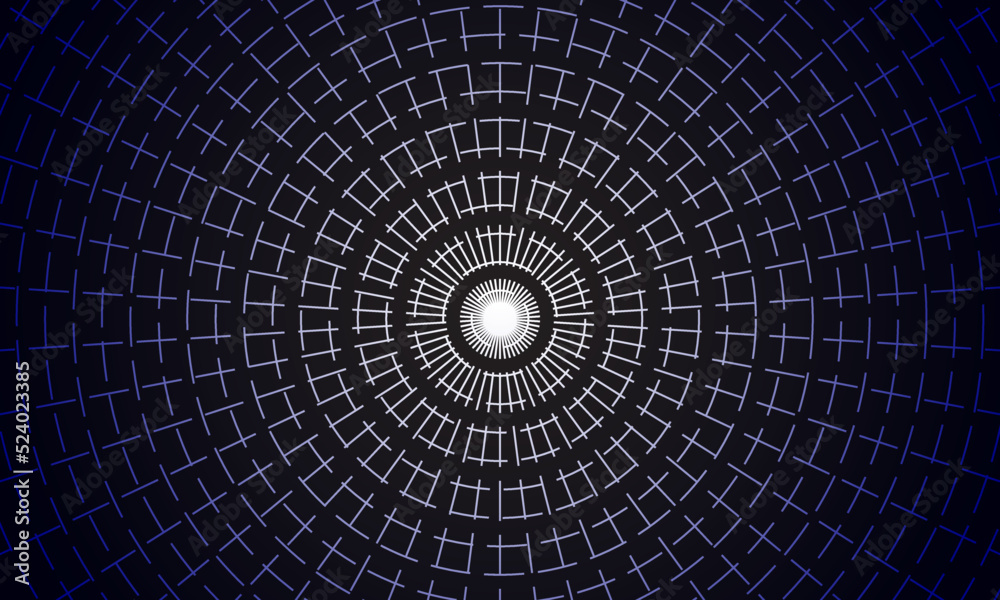 Fototapeta premium gradient line Circle on black background