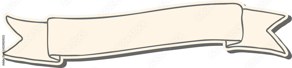 Hand drawn ribbon or banner for light background. Hand drawn ribbon or banner for light background.