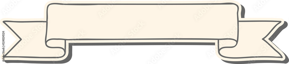 Obraz premium Hand drawn ribbon or banner for light background.