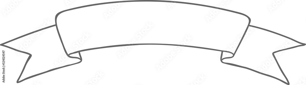 Hand drawn ribbon or banner for light background. Hand drawn ribbon or banner for light background.