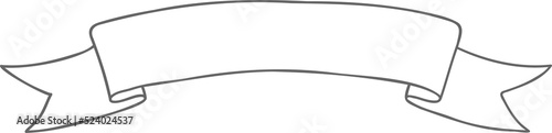 Hand drawn ribbon or banner for light background.