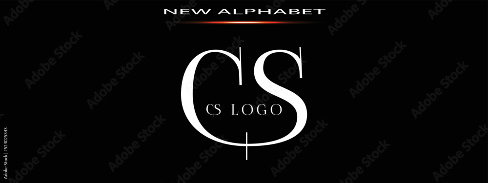 Monogram CS LOGO Abstract Fashion font alphabet. Minimal modern urban fonts for logo, brand etc. Typography typeface uppercase lowercase and number. vector illustration