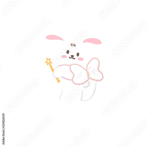cute white rabbit character
