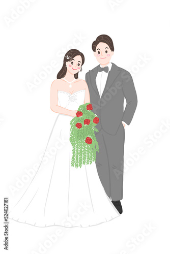 wedding couple and married character